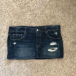 NEW America Eagle denim distressed skirt size 14
